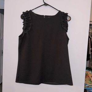Ann Taylor Black Ruffle Sleeveless Top - excellent condition